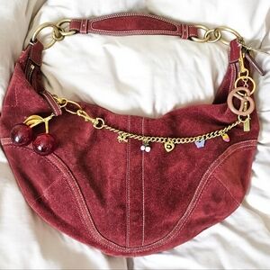 Coach Burgundy Suede Leather Soho Hobo Vintage Bag Y2K Maroon